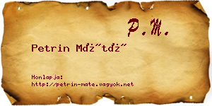 Petrin Máté névjegykártya
